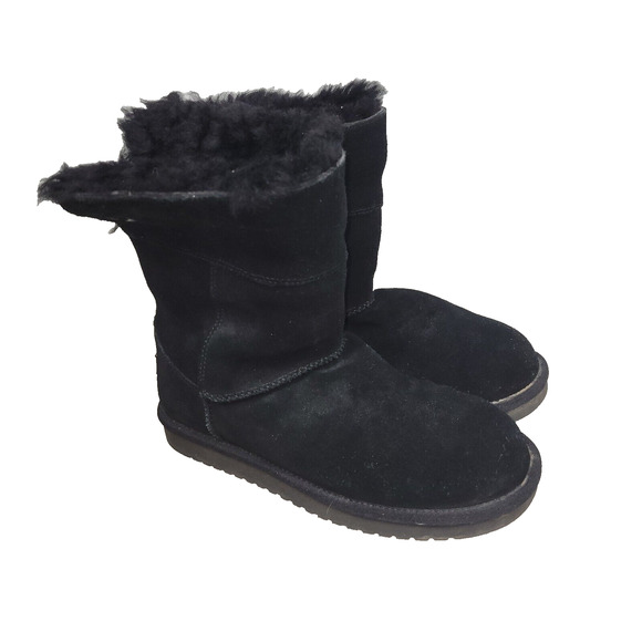Koolaburra by UGG Boots Womens Size 8 Black Short Lined Suede Winter Cold Fall - Picture 1 of 16